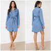 Džínové košilové šaty s páskem