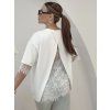 Elegantní oversize tričko s krajkovým detailem