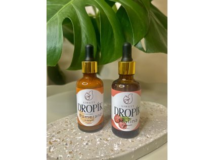 Set sladících kapek Malina & Pomeranč