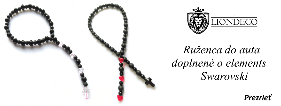 Ruženca do auta doplnené o Swarovski Elements. To je luxusný a moderný doplnok do auta. K predaju práve teraz na Liondeco.sk