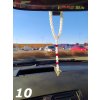 Růženec do auta bílý praskaný Křišťál a Swarovski Elements auto SK