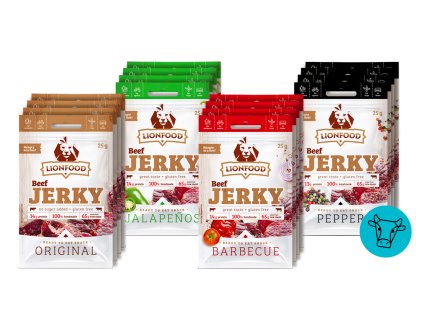 Lionfood Beef jerky 14 + 2 zdarma