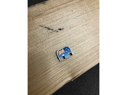 Slide cover plate with Australia, anodizing Ti