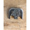 Slide cover plate with motiv Skull, anodizing Ti