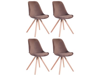4er Set Stühle Toulouse Samt Rund