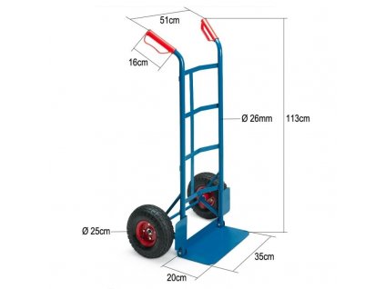 Univerzální ruční vozík - transportní rudl, velká lopata