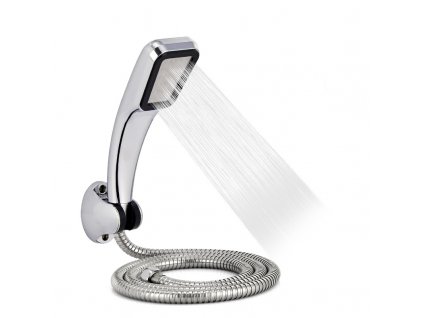 Zhang Ji Bathromm Chrome 300 Holes ABS Shower Head Set With Holder And Hose Rainfall High