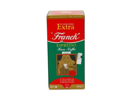 Franck Extra systém je jednoduchý způsob, jak si připravit kvalitní Espresso v několika krocích. Příprava Espressa ze samostatně balených 7g porcí kvalitní kávy Franck je velmi rychlá a výsledek Vás určitě nadchne.