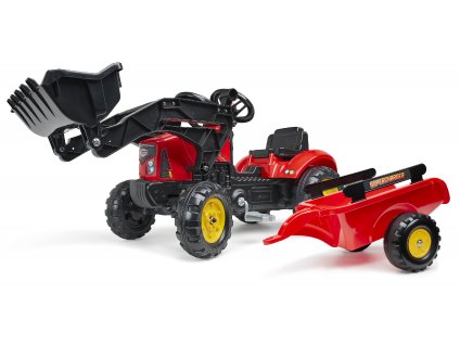 FALK Traktor šlapací 2030M Red Supercharger pedal charger s vlečkou
