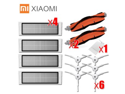 6x side brush 4x HEPA filter 2x main brush Suitable for xiaomi vacuum roborock s50 S51