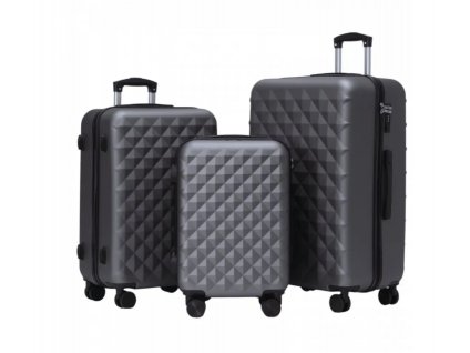 Extra odolný cestovní kufr s TSA zámkem ROWEX Crystal šedočerná