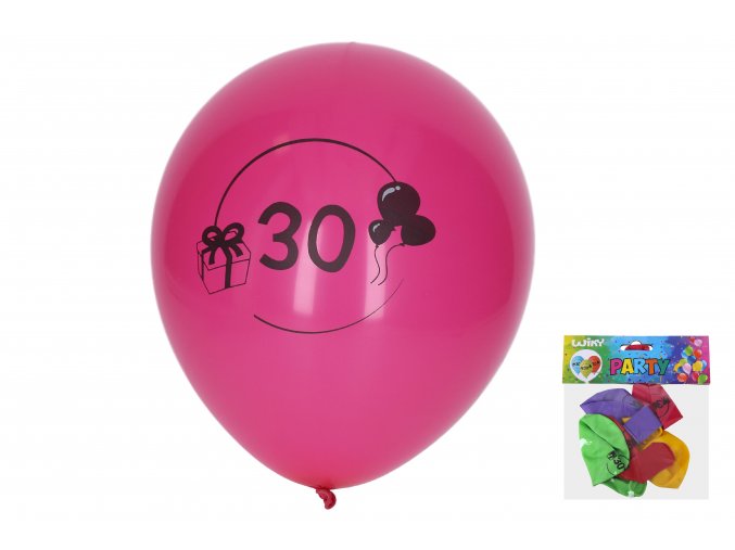79208 balonek nafukovaci 30 cm sada 5ks s cislem 30