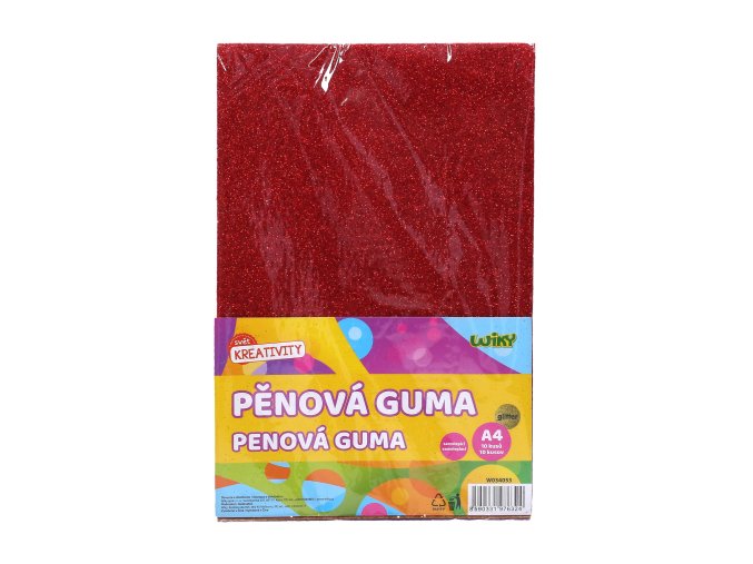 86652 penova guma a4 20x30 cm glitter samolepici 10 ks