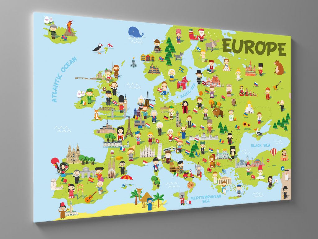 Dětský obraz mapa Evropy 1