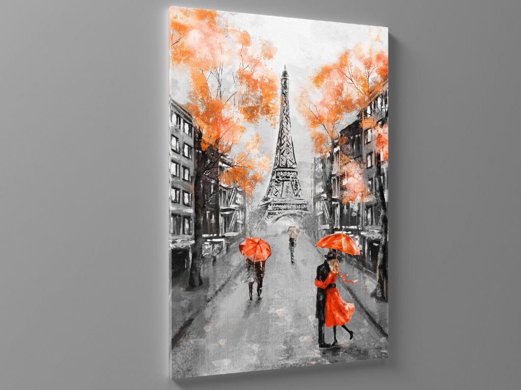 Obraz olejomalba Paříž oranžová 1