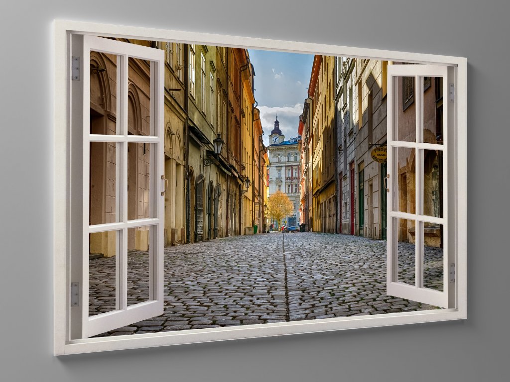 3D okno do pražské uličky 1