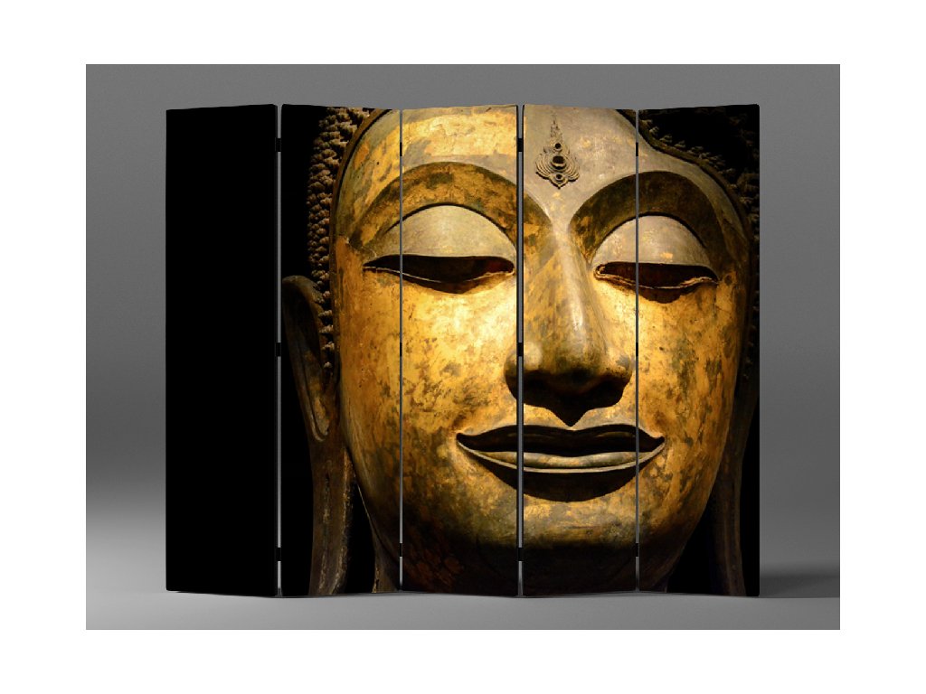 Paraván bronzová tvář Buddhy 1