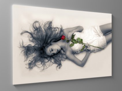 Obraz žena a růže 1