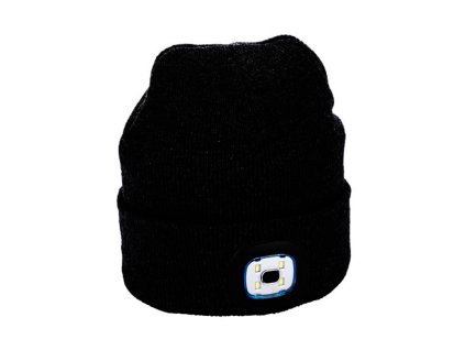 Zimní čepice s LED svítilnou černá