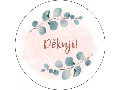 Green Pink Watercolor Botanical Floral Crafted Shop Circular Sticker (1)
