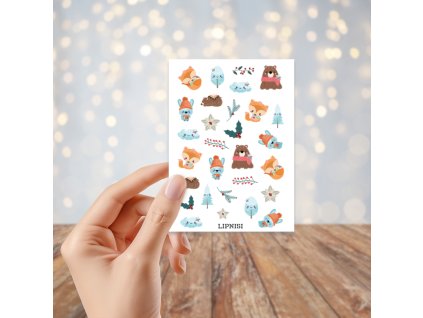 Samolepky z adventního kalendáře 2024 - ZIMNÍ ZVÍŘÁTKA