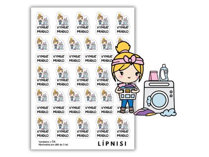 Samolepky blondýnky VYPRAT PRÁDLO