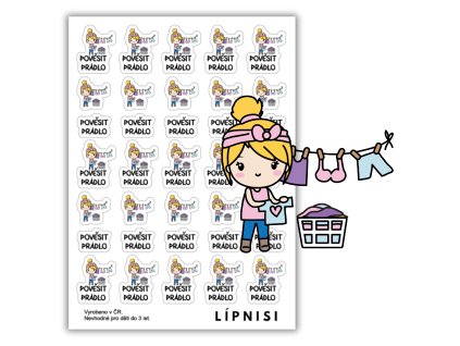 Samolepky blondýnky POVĚSIT PRÁDLO