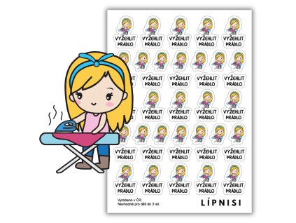 Samolepky blondýnky VYŽEHLIT PRÁDLO