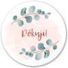 Green Pink Watercolor Botanical Floral Crafted Shop Circular Sticker