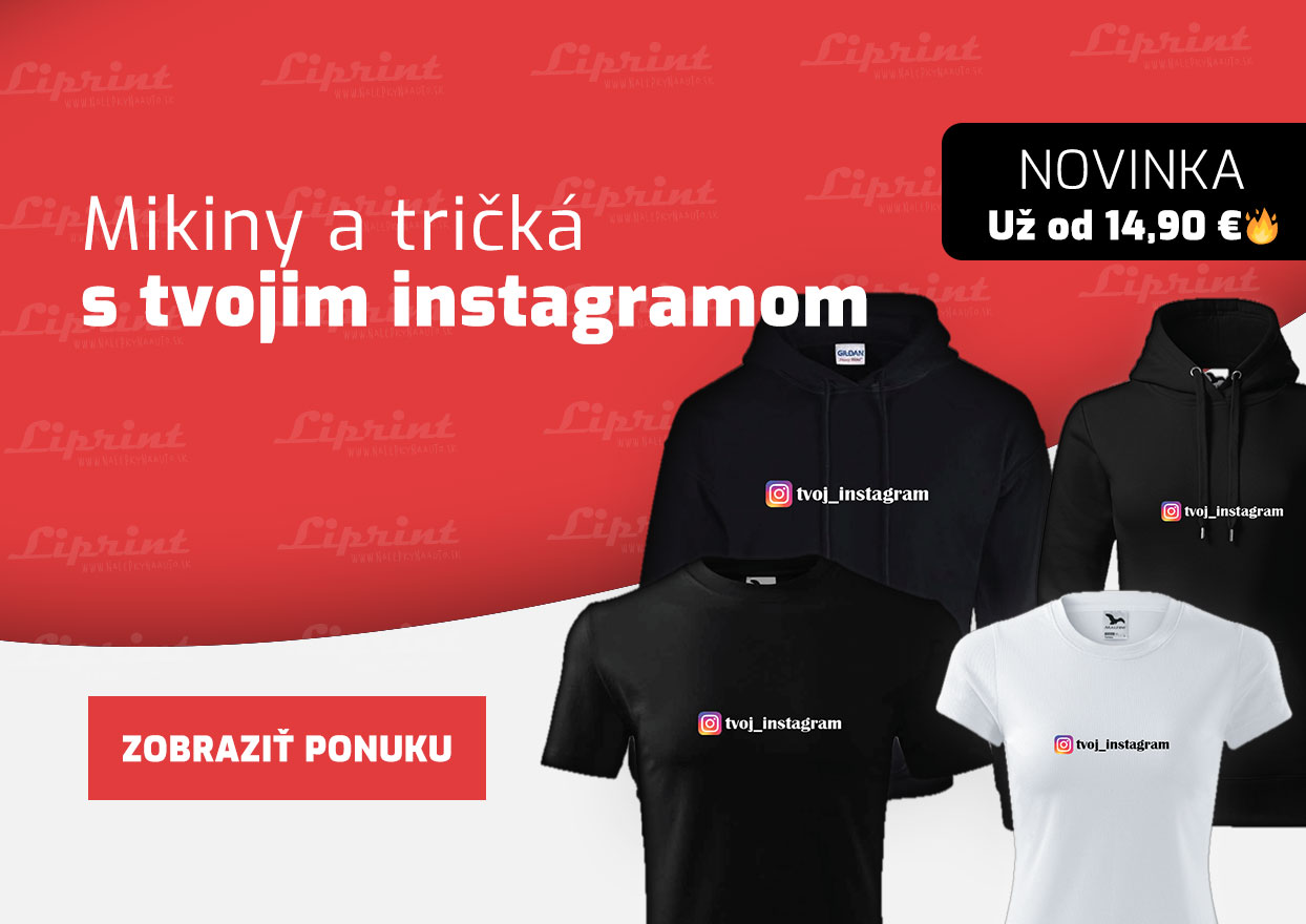 Dámske a pánske mikiny a tričká s vlastným instagram účtom. Nech vedia, že si to ty.