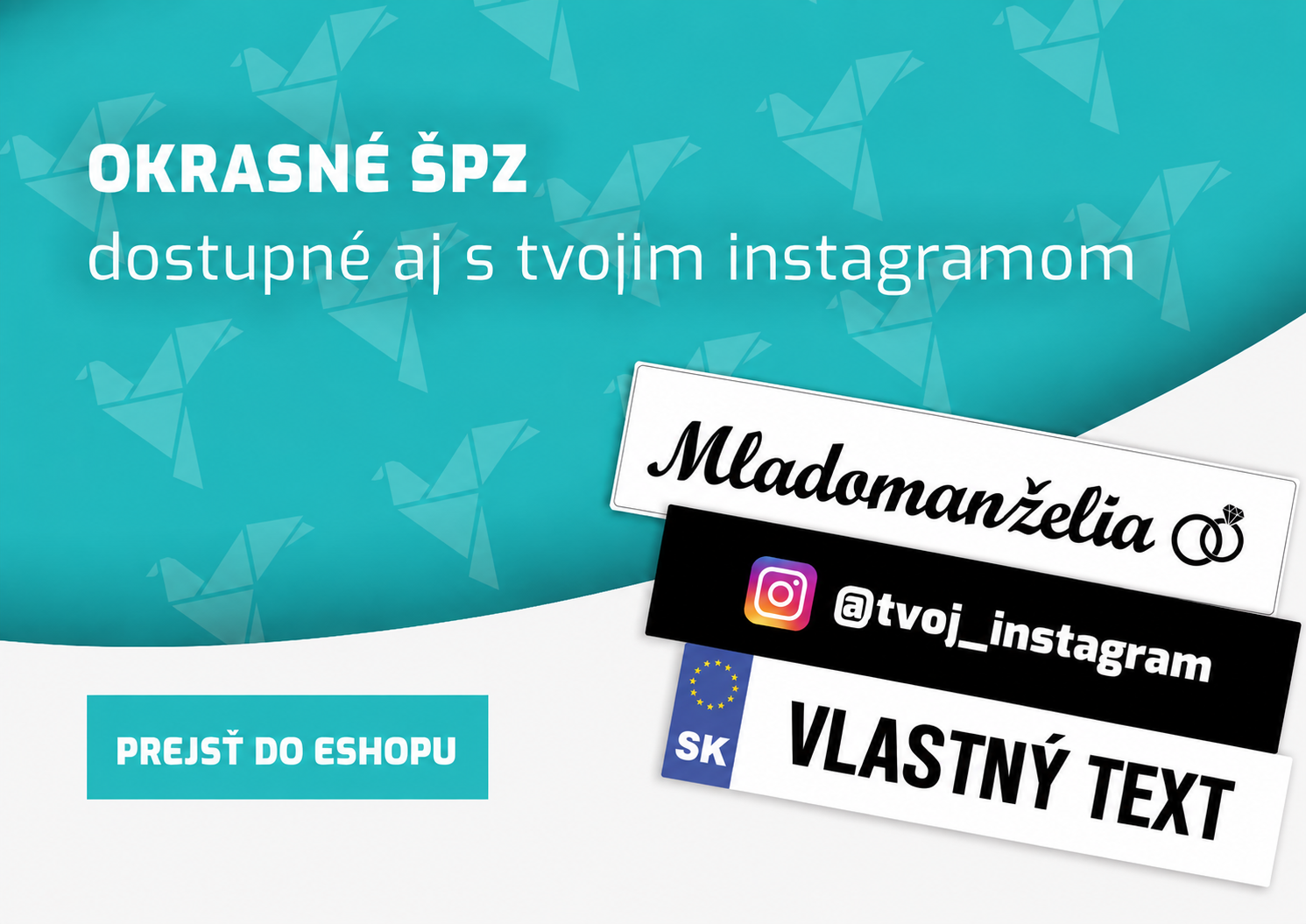 Okrasné ŠPZ Liprint. Dostupné aj s vlastným instagramom