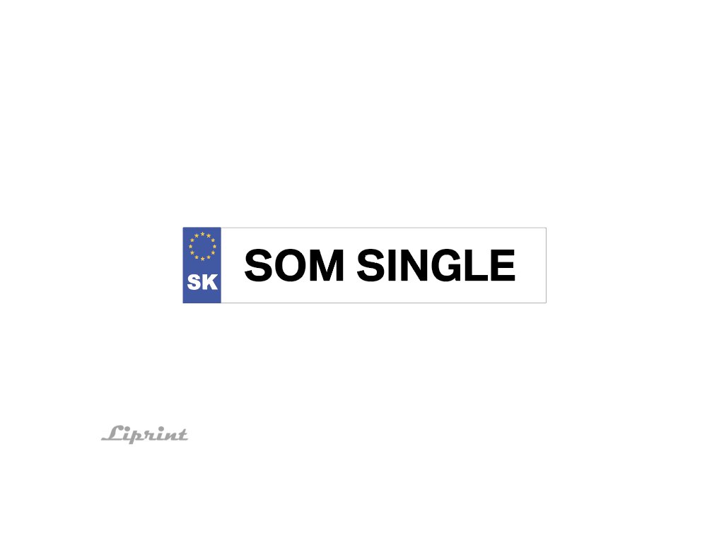 Okrasná ŠPZ "SOM SINGLE" (Farba Biela, Rozmer 52x11cm)