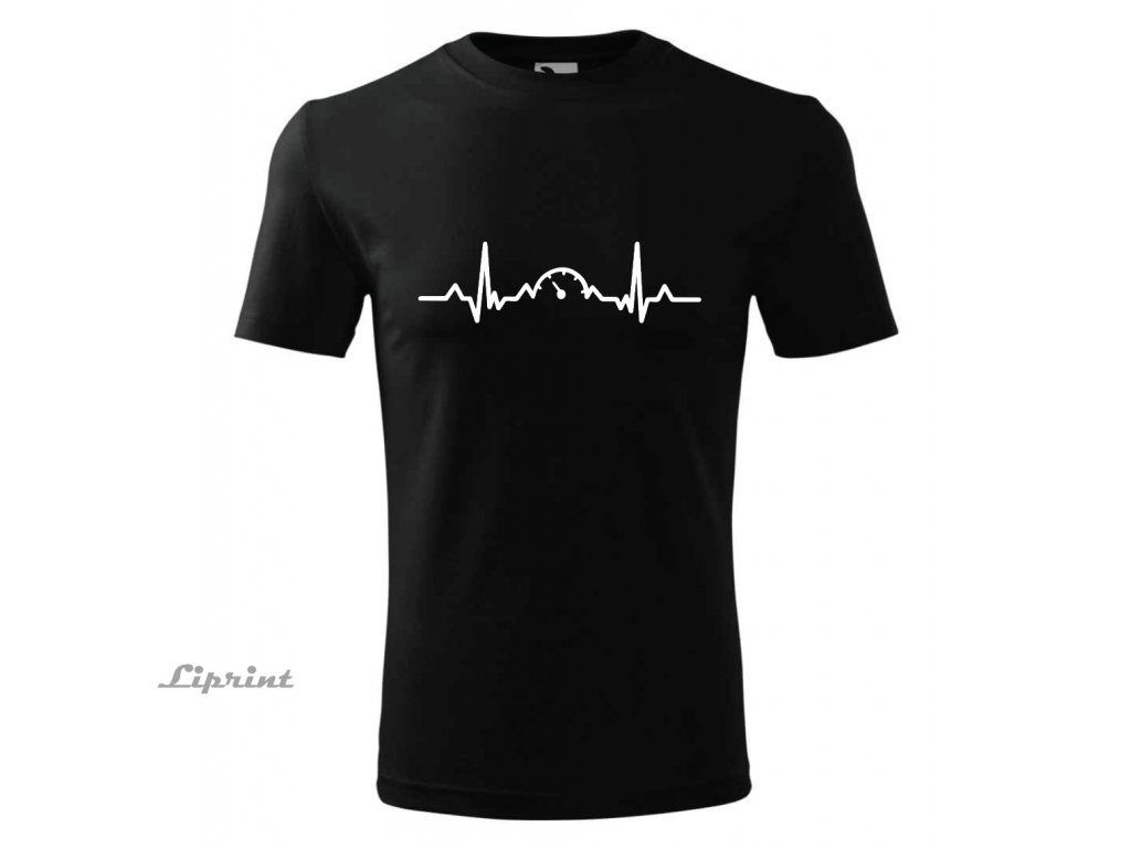 Pánske tričko Heartbeat speedmeter (Farba Zelená, Strih Slim, Veľkosť XXL)