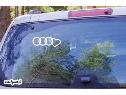 AUDI srdce (Farba Brúsený Hliník, Rozmer 25x10)