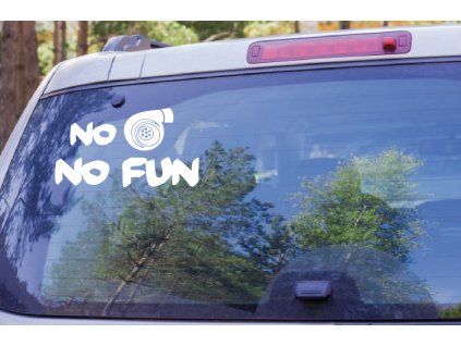 no turbo, no fun (Farba Brúsený Hliník, Rozmer 15x10)