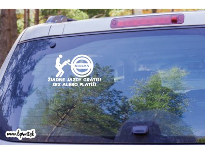 žiadne jazdy grátis nissan (Farba Brúsený Hliník, Rozmer 20x25)
