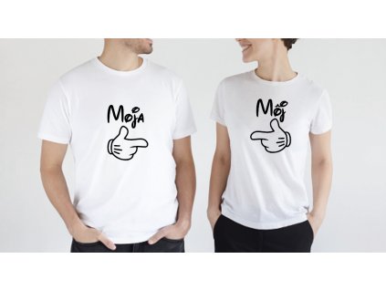 Tričká pre pár Moja Môj (Farba Čierna, Veľkosť dámska XXXL, Veľkosť pánska XXXL)