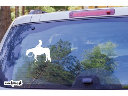 Nálepka Žena na koni (Farba Zlatá, Rozmer 30x20)