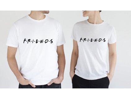 Tričká pre pár Friends (Farba Čierna, Veľkosť dámska XXL, Veľkosť pánska XL)