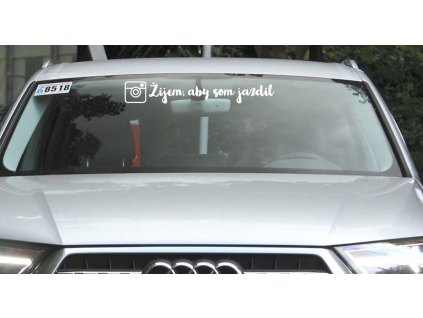 Nálepka Žijem, aby som jazdil - ver2 (Farba Žltá, Rozmer 25x3, Variant Var 2)