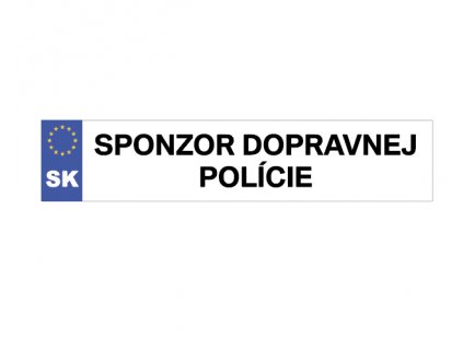 Okrasná ŠPZ "SPONZOR DOPRAVNEJ POLÍCIE" (Farba Biela, Rozmer 52x11cm)