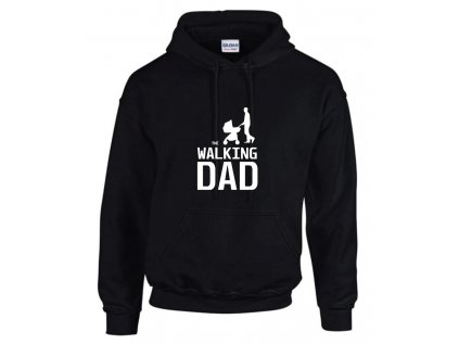 Pánska mikina WALKING DAD (Farba Tmavozelená, Strih Slim, Veľkosť XXXL)