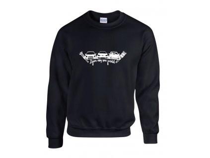 Pánska mikina bez kapucne - Žijem, aby som jazdil (ver1) (Farba Tmavozelená, Strih Slim, Veľkosť XXXL)