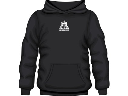 UNI mikina QUEENS WHEELS (Farba Čierna, Farba písma Ružová, Veľkosť XXL)