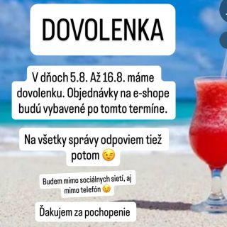 Ahojte, Ideme nabrať nové sily, nové nápady 😉 Objednávky viete objednať na Www.liprint.sk Expedovane budú tiež až po tomto...