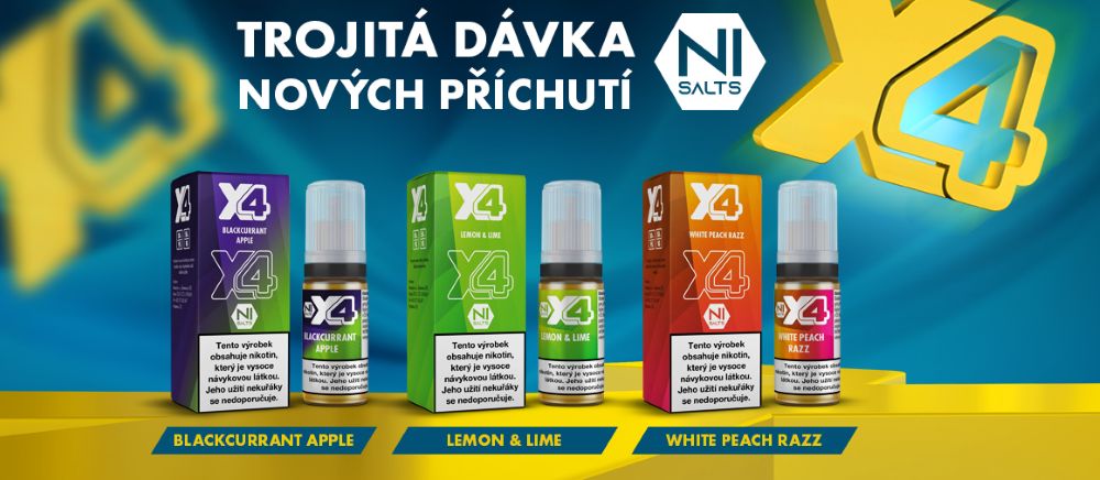 Nové X4 Bar příchutě saltových liquidů