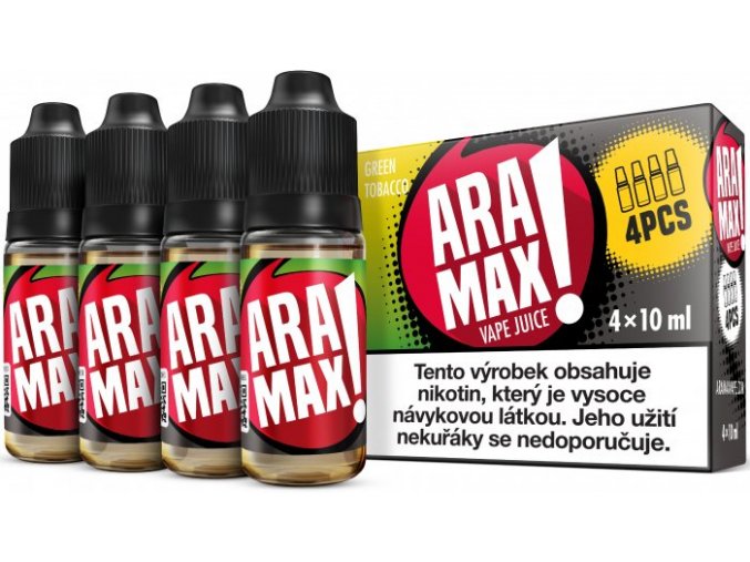 liquid aramax 4pack green tobacco 4x10ml3mg