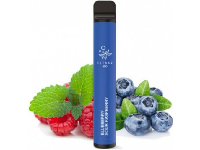 Elf Bar 600 elektronická cigareta Blueberry Sour Raspberry 20mg