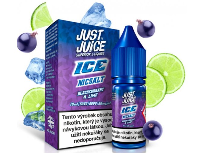 Liquid Just Juice SALT ICE Blackcurrant & Lime 10ml (černý rybíz s limetkou)