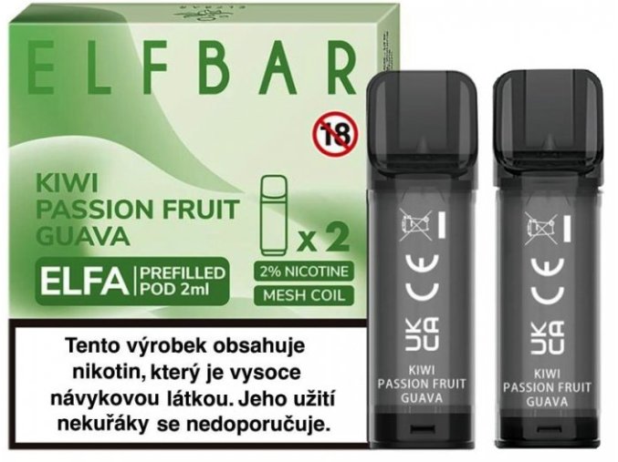 Elf Bar ELFA Pods cartridge - Kiwi, Mučenka, Guava (Kiwi Passion Fruit Guava) 2ks